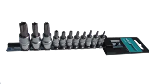 Набір головок зі вставкою Torx з отвором 1/4" і 3/8" 11од. на планці
