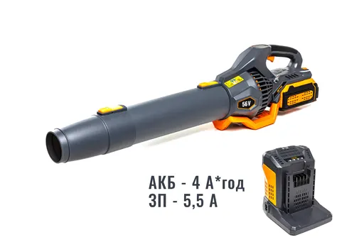 Фото №3 - Повітродувка акум. AB56/1374BL-4Ah KIT, 56В, 1374м3/год, акум. 4А*год + зарядний пристрій