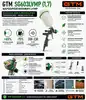 Фото №2 - Фарборозпилювач GTM SG603 LVMP сопло 1,7мм, бачок 600мл, тиск 2-2.4bar , розхід 280л\хв Фото №2 - Фарборозпилювач GTM SG603 LVMP сопло 1,7мм, бачок 600мл, тиск 2-2.4bar , розхід 280л\хв